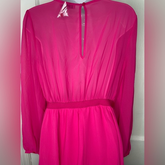 The Clothing Company Pink Beaded Neckline Long Sleeve Dress - Picture 8 of 9